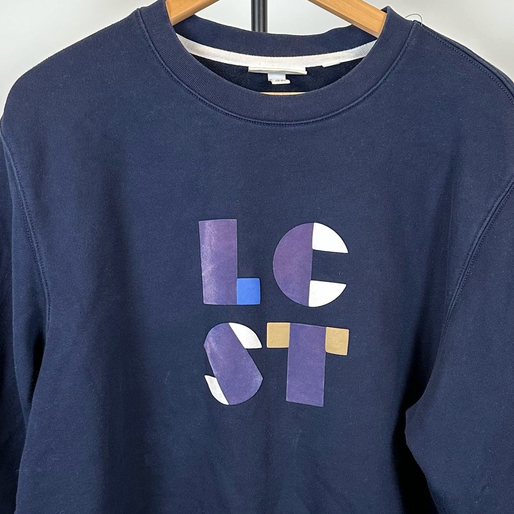 Lacoste Navy Logo Crewneck Sweatshirt SzXL